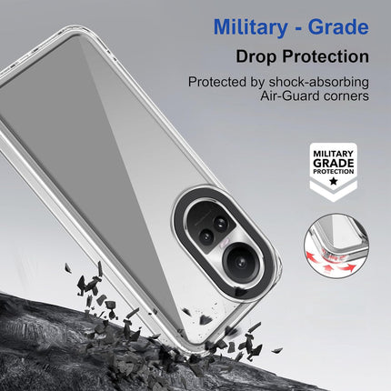 Mobizang Warrior Acrylic Clear Back Cover For Oppo Reno 10 / Reno 10 PRO | Slim Shockproof [Military Grade Protection] Hybrid Bumper Case (Transparent Sides)