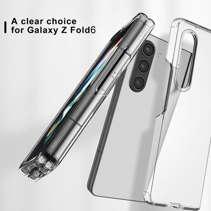 Mobizang Shockproof Protective Band Back Cover for Z Fold 6 | Wrist Strap Case Full Body Case (Clear)