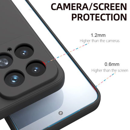 Mobizang Matte Protective Lens Flexible Back Cover for Xiaomi 15 5G | Slim Silicone with Soft Lining Shockproof Full Body Bumper Case (Black)