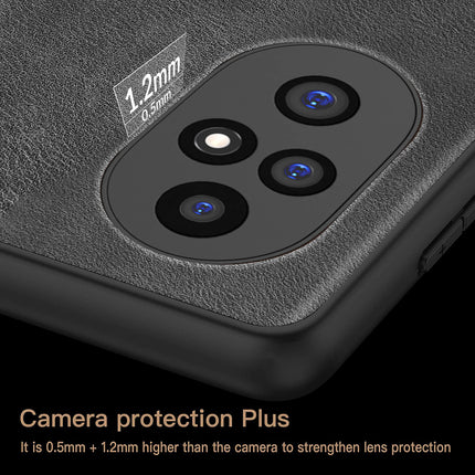 Mobizang Tux Leather Back Cover for Honor 200 (5G) | Slim Shockproof Camera Protection Bumper Case (Black)