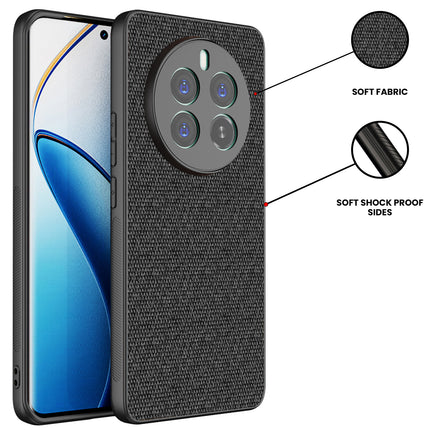 Mobizang Soft Full Fabric Protective Back Case Cover for Realme 12 Plus / Narzo 70 / Narzo 70 PRO | Shockproof Slim Hard Anti Slip Back Case (Black)