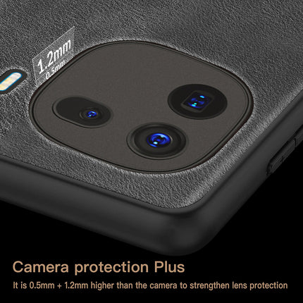 Kapa Tux Leather Back Cover for IQOO 12 (5G) | Slim Shockproof Camera Protection Bumper Case (Black)