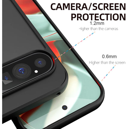 Mobizang Hawkeye Clear Back Cover for Google Pixel 9 / Pixel 9 PRO | Camera Lens Protector Shockproof Slim Clear Case Cover (Black)