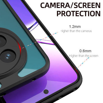 Mobizang Hawkeye Clear Back Cover for Oppo F29 PRO | Camera Lens Protector Shockproof Slim Clear Case Cover (Black Sides)