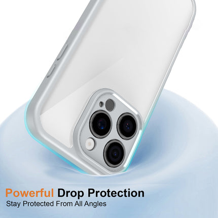 Mobizang Hawkeye Clear Back Cover for Apple iPhone 16 Pro | Camera Lens Protector Shockproof Slim Clear Case Cover (Grey Sides)