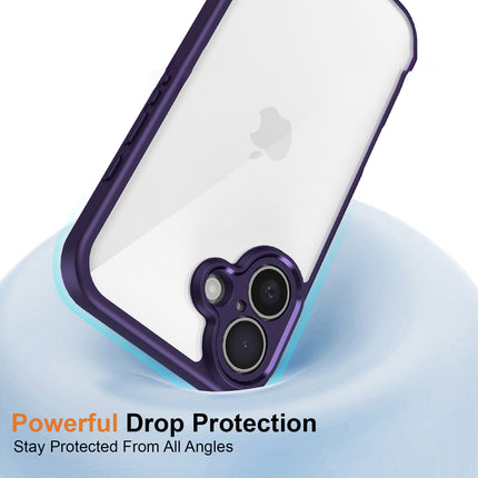 Mobizang Hawkeye Clear Back Cover for Apple iPhone 16 | Camera Lens Protector Shockproof Slim Clear Case Cover (Purple Sides)