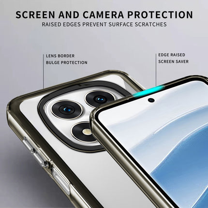 Mobizang Warrior Acrylic Clear Back Cover For Redmi Note 14 Pro (5G) | Slim Shockproof [Military Grade Protection] Hybrid Bumper Case (Grey Sides)