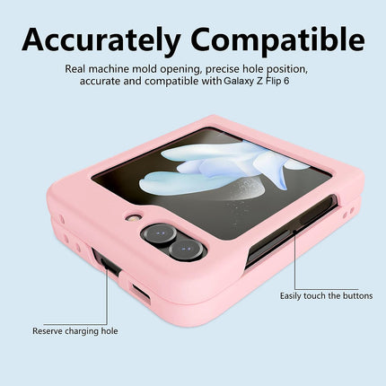 Mobizang Ultra Thin Back Case for Samsung Galaxy Flip6 / Z Flip 6 | With [Inbuilt Glass]  Full Body Protection Hard Back Cover (Pink)