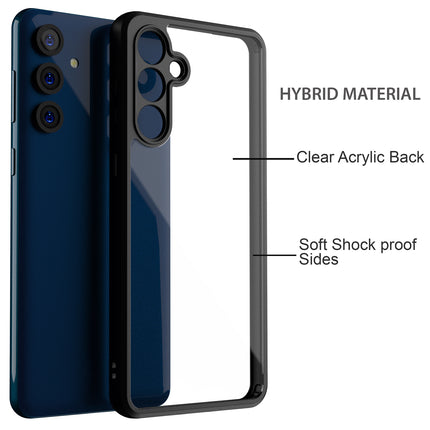 Mobizang Hawkeye Clear Back Cover for Samsung Galaxy M55 / F55 | Camera Lens Protector Shockproof Slim Clear Case Cover (Black)
