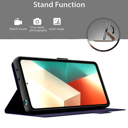 Mobizang Noble Slim Magnetic Leather Flip Case Cover for Redmi Note 13 (5G) | Card Holder Stand Flip Wallet Case (Blue)