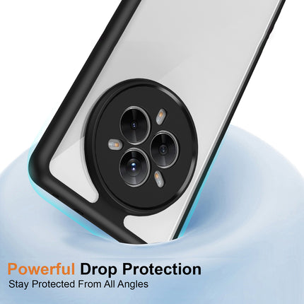 Mobizang Hawkeye Clear Back Cover for Realme 14 Pro 5G | Camera Lens Protector Shockproof Slim Clear Case Cover (Black Sides)