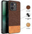 Mobizang Soft Fabric & Leather Hybrid Protective Back Cover for IQOO Z9X | Shockproof Slim Hard Anti Slip Back Case (Brown)