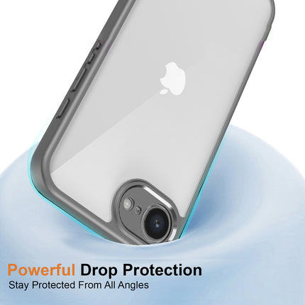 Mobizang Hawkeye Clear Back Cover for Apple iPhone 16E | Camera Lens Protector Shockproof Slim Clear Case Cover (Grey Sides)