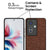 Mobizang Soft Fabric & Leather Hybrid Protective Back Cover for Oppo F25 Pro (5G) | Shockproof Slim Hard Anti Slip Back Case (Brown)