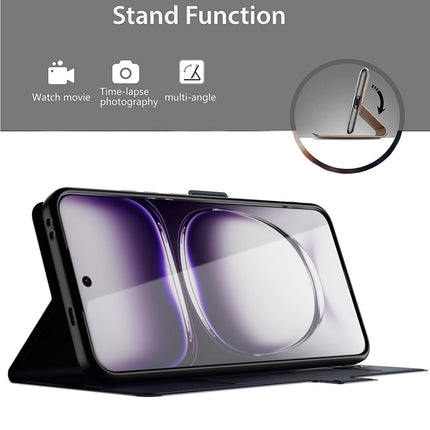 Mobizang Noble Slim Magnetic Leather Flip Case Cover for Oppo Reno 12 Pro (5G) | Card Holder Stand Flip Wallet Case (Blue)