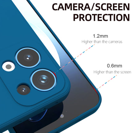 Mobizang Matte Protective Lens Flexible Back Cover for Oppo Reno 13 5G | Slim Silicone with Soft Lining Shockproof Full Body Bumper Case (Blue)