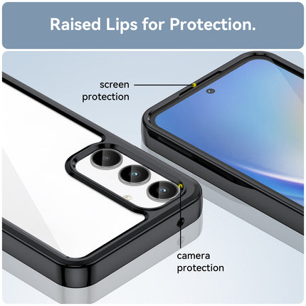 Mobizang Unicorn Acrylic Clear Back Cover For Samsung Galaxy A55 (5G) | Slim Shockproof [Military Grade Protection] Hybrid Bumper Case (Black Sides)