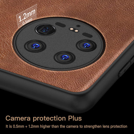 Mobizang Tux Leather Back Cover for Xiaomi 14 ULTRA (5G) | Slim Shockproof Camera Protection Bumper Case (Brown)