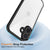 Mobizang Hawkeye Clear Back Cover for Apple iPhone 16 Plus | Camera Lens Protector Shockproof Slim Clear Case Cover (Black Sides)