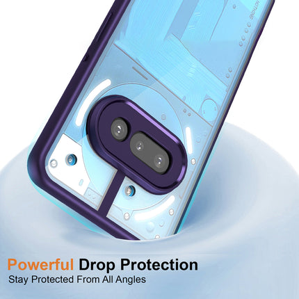 Mobizang Hawkeye Clear Back Cover for Nothing Phone 3A 5G | Camera Lens Protector Shockproof Slim Clear Case Cover (Purple Sides)