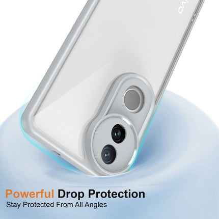 Mobizang Hawkeye Clear Back Cover for Vivo V50 5G | Camera Lens Protector Shockproof Slim Clear Case Cover (Grey Sides)