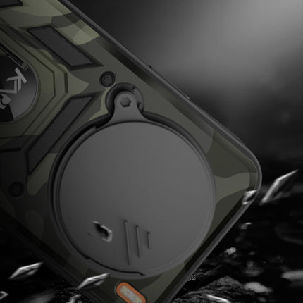 Kapa Tank Back Cover for Vivo X100 Pro (5G) | Inbuilt Ring + Slider Shockproof Lens Protection Bumper Back Case (Black)
