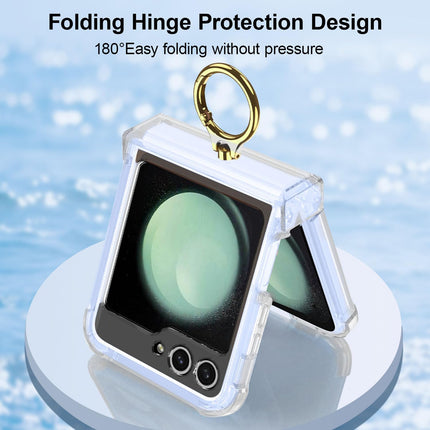 Mobizang Clear Airbag Ring Back Case for Samsung Galaxy Flip6 / Z Flip 6 | Transparent Shockproof Slim Hard Protective Cover (Clear)