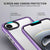 Mobizang Warrior Acrylic Clear Back Cover For Apple iPhone 16E | Slim Shockproof [Military Grade Protection] Hybrid Bumper Case (Purple Sides)
