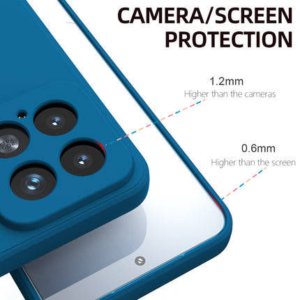 Mobizang Matte Protective Lens Flexible Back Cover for Xiaomi 15 5G | Slim Silicone with Soft Lining Shockproof Full Body Bumper Case (Blue)