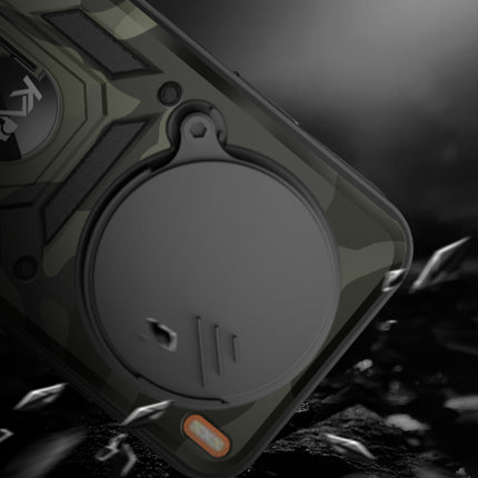 Mobizang Tank Back Cover for Redmi Note 14 Pro Plus | Inbuilt Ring + Slider Shockproof Lens Protection Bumper Back Case (Black)