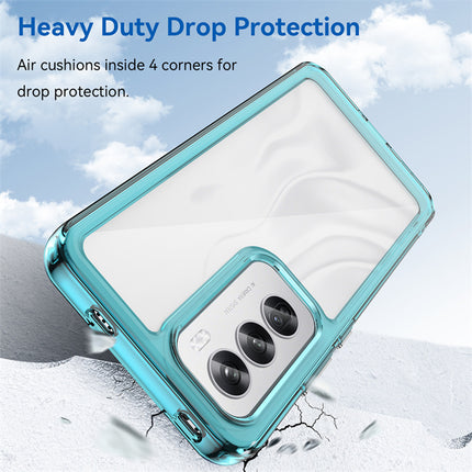 Mobizang Unicorn Acrylic Clear Back Cover For Oppo Reno 12 (5G) | Slim Shockproof [Military Grade Protection] Hybrid Bumper Case (Blue Sides)