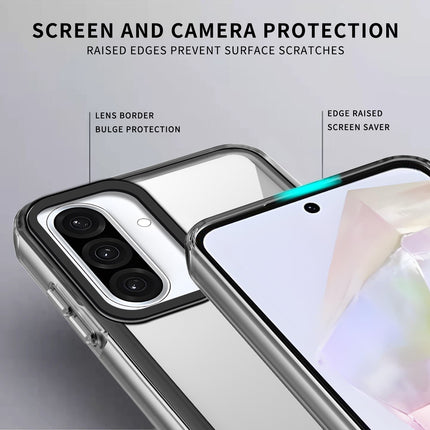 Mobizang Warrior Acrylic Clear Back Cover For Samsung Galaxy A36 | Slim Shockproof [Military Grade Protection] Hybrid Bumper Case (Clear Sides)