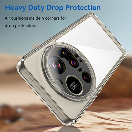 Mobizang Unicorn Acrylic Clear Back Cover For Xiaomi 15 Ultra | Slim Shockproof [Military Grade Protection] Hybrid Bumper Case (Grey Sides)