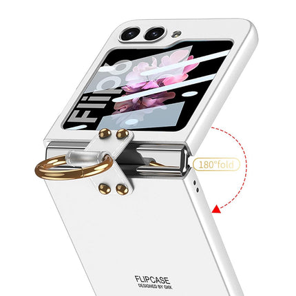 Mobizang Ultra Thin PC Ring Back Case for Samsung Galaxy Flip6 / Z Flip 6 | Shockproof Slim Hard Protective Cover (Silver)