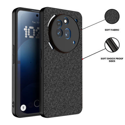 Mobizang Soft Full Fabric Protective Back Case Cover for Nothing Phone 3A Pro | Shockproof Slim Hard Anti Slip Back Case (Black)