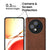 Mobizang Tux Leather Back Cover for Oppo F27 (5G) | Slim Shockproof Camera Protection Bumper Case (Brown)