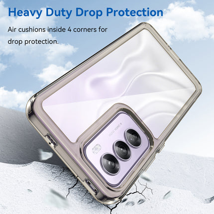 Mobizang Unicorn Acrylic Clear Back Cover For Oppo Reno 12 Pro (5G) | Slim Shockproof [Military Grade Protection] Hybrid Bumper Case (Grey Sides)