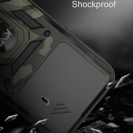 Mobizang Tank Back Cover for Redmi Note 14 (5G) | Inbuilt Ring + Slider Shockproof Lens Protection Bumper Back Case (Black)