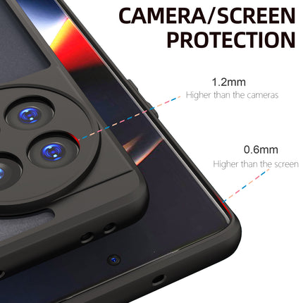 Mobizang Hawkeye Clear Back Cover for OnePlus 13R | Camera Lens Protector Shockproof Slim Clear Case Cover (Black Sides)