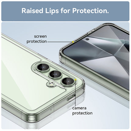 Mobizang Unicorn Acrylic Clear Back Cover For Samsung Galaxy S24 FE | Slim Shockproof [Military Grade Protection] Hybrid Bumper Case (Clear Sides)