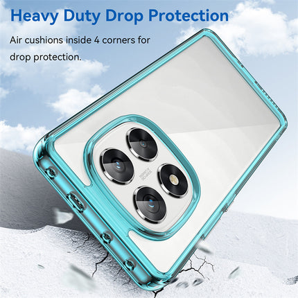 Mobizang Unicorn Acrylic Clear Back Cover For Redmi Note 14 Pro (5G) | Slim Shockproof [Military Grade Protection] Hybrid Bumper Case (Blue Sides)