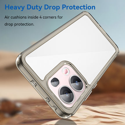 Mobizang Unicorn Acrylic Clear Back Cover For Oppo Reno 13 Pro 5G | Slim Shockproof [Military Grade Protection] Hybrid Bumper Case (Grey Sides)