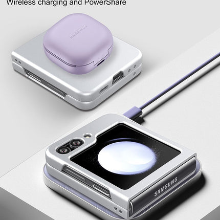 Mobizang Ultra Thin Back Case for Samsung Galaxy Flip6 / Z Flip 6 | Full Body Protection Hard Back Cover (Silver)