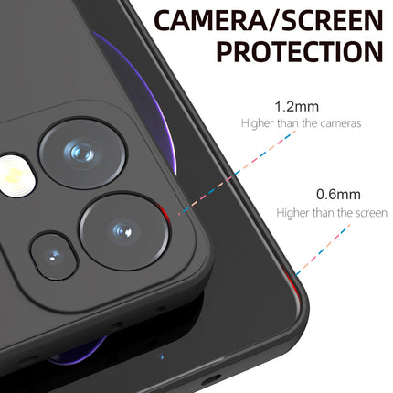 Mobizang Matte Protective Lens Flexible Back Cover for Oppo Reno 13 Pro | Slim Silicone with Soft Lining Shockproof Full Body Bumper Case (Black)