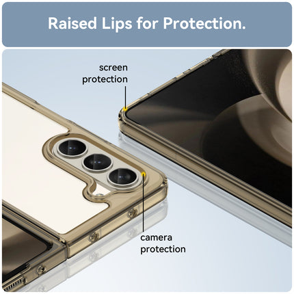 Mobizang Unicorn Acrylic Clear Back Cover For Samsung Galaxy Z Fold 6 | Slim Shockproof [Military Grade Protection] Hybrid Bumper Case (Grey Sides)