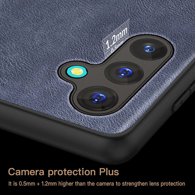 Kapa Tux Leather Back Cover for Samsung Galaxy A35 (5G) | Slim Shockproof Camera Protection Bumper Case (Blue)