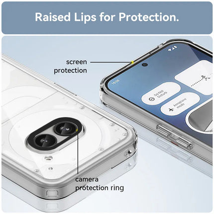 Mobizang Warrior Acrylic Clear Back Cover For Nothing Phone 2A | Slim Shockproof [Military Grade Protection] Hybrid Bumper Case (Clear Sides)