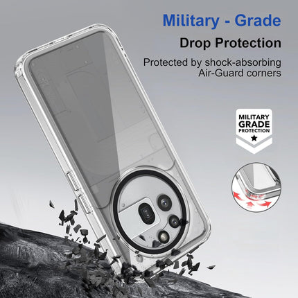 Mobizang Warrior Acrylic Clear Back Cover For Nothing Phone 3A Pro | Slim Shockproof [Military Grade Protection] Hybrid Bumper Case (Clear Sides)