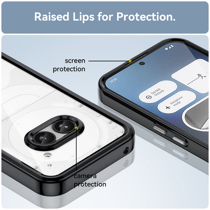 Mobizang Unicorn Acrylic Clear Back Cover For Nothing Phone 2A / 2A Plus | Slim Shockproof [Military Grade Protection] Hybrid Bumper Case (Black Sides)