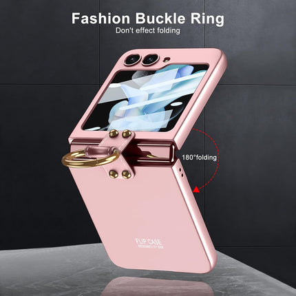 Mobizang Ultra Thin PC Ring Back Case for Samsung Galaxy Flip6 / Z Flip 6 | Shockproof Slim Hard Protective Cover (Pink)